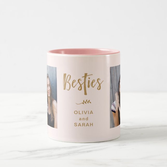 Tasse 2 Couleurs Besoins | Best Friends Deux photos et Texte Modern (Centre)
