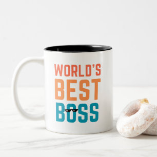 Tasse 2 Couleurs Best Boss du monde, drôle cadeau de bureau pour pa