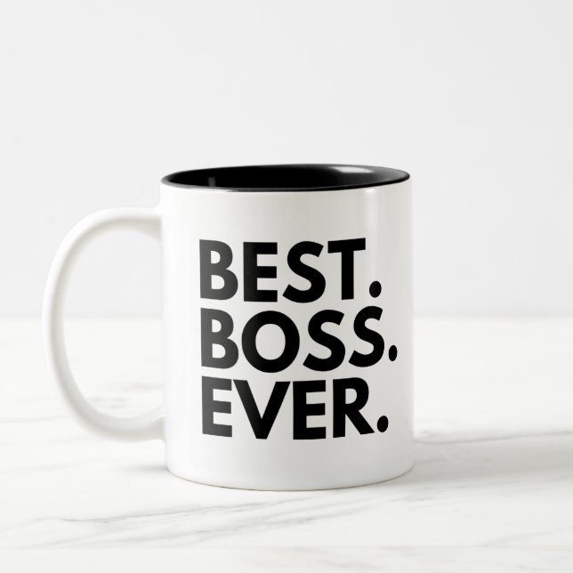 Tasse 2 Couleurs BEST BOSS JAMAIS Personnalisé (Gauche)