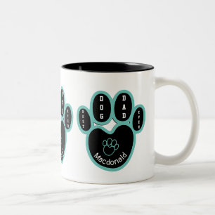 TASSE 2 COULEURS BEST CHIEN PERSONNALISÉ DAD JAMAIS