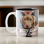 Tasse 2 Couleurs Best Dog Dad Ever Modern Custom Photo and Dog Name<br><div class="desc">This simple and classic design is composed of serif typography and add a custom photo</div>