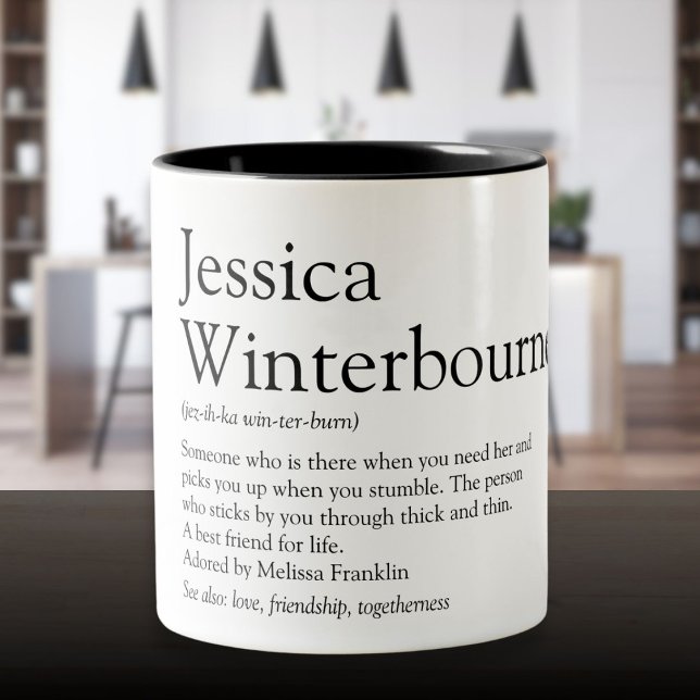 Tasse 2 Couleurs Best Friend BFF Definition Modern Fun (Best Friend BFF Definition Quote Modern Fun Two-Tone Coffee Mug)