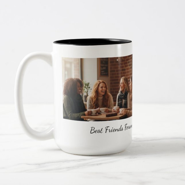 Tasse 2 Couleurs Best Friends Forever Custom Photo Personalized Cof (Gauche)