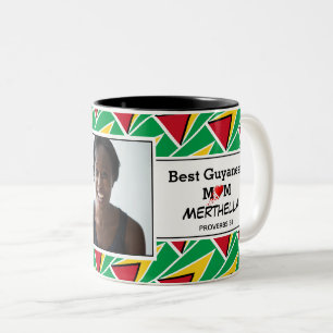 Tasse 2 Couleurs BEST GUYANESE MOM Personnalisé GUYANA FLAG Photo