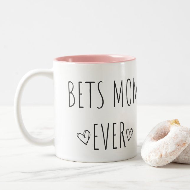 Tasse 2 Couleurs Best MOM Ever Personalized (Avec donut)