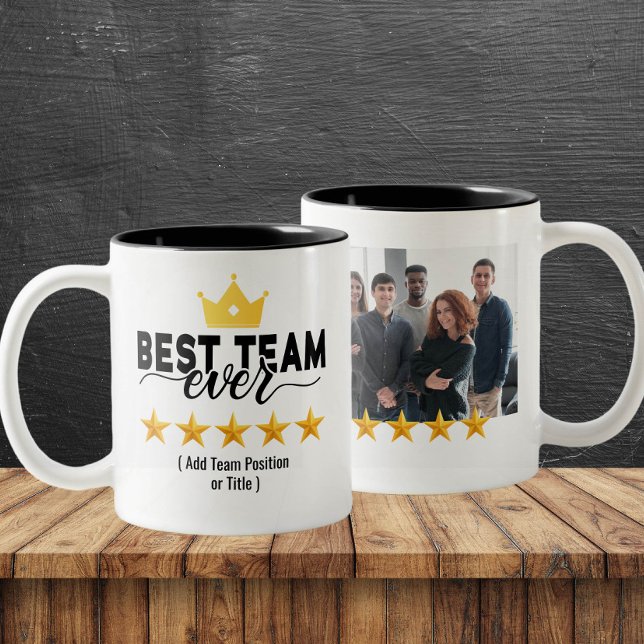 Tasse 2 Couleurs Best Team Ever Custom Name & Photo (Créateur téléchargé)