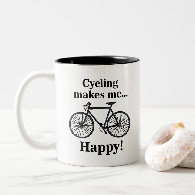 Tasse 2 Couleurs Bicycle Cycling Biking Cyclist (Avec donut)
