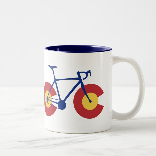 Tasse 2 Couleurs Bicyclette Drapeau du Colorado (Droit)