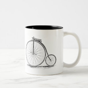Tasse 2 Couleurs Bicyclette vintage de Haut-Roue de quart de penny