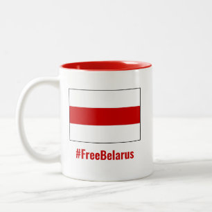Tasse 2 Couleurs Biélorussie libre - Anglais - Blanc Rouge Blanc Dr