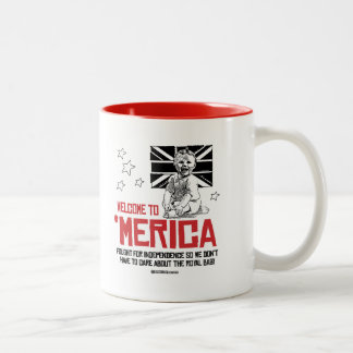 Tasse 2 Couleurs Bienvenue à l'Amérique - Ne vous souciez pas