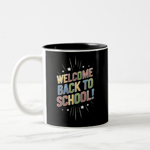 Tasse 2 Couleurs Bienvenue à l'école Enseignant pour le premier jou