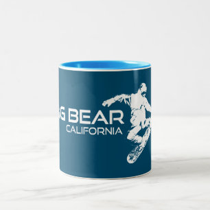Tasse 2 Couleurs Big Bear Mountain Resort California Snowboarder