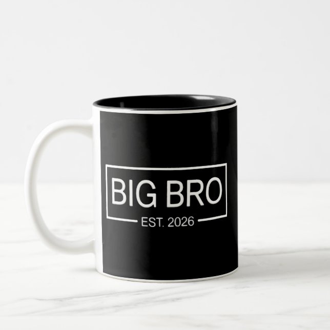 Tasse 2 Couleurs Big Bro Est. 2026 New Big Brother Pregnancy Baby (Gauche)