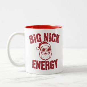 Tasse 2 Couleurs Big Nick Énergie Drôle de Père Noël Blague de Noël
