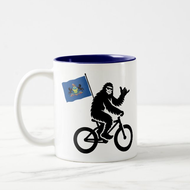 Tasse 2 Couleurs Bigfoot Cyclisme Drapeau de Pennsylvanie (Gauche)