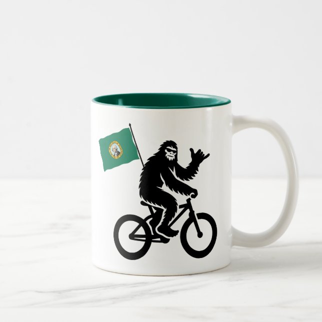 Tasse 2 Couleurs Bigfoot Cyclisme Drapeau de Washington (Droit)