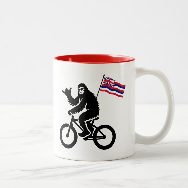 Tasse 2 Couleurs Bigfoot Cyclisme Drapeau d'Hawaii (Droit)