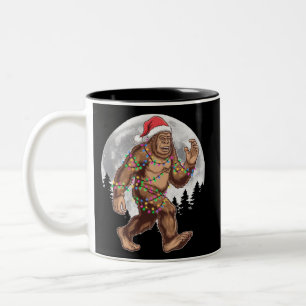 Tasse 2 Couleurs Bigfoot Père Noël Christmas Tree Lights Xmas Sasqu