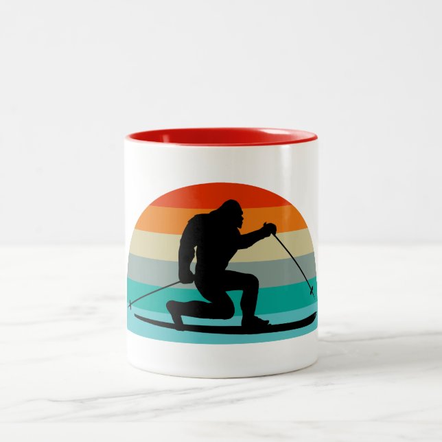 Tasse 2 Couleurs Bigfoot Telemark Ski Arc-en-ciel (Centre)