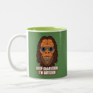 Tasse 2 Couleurs Bigfoot vous regarde Drôle Camping