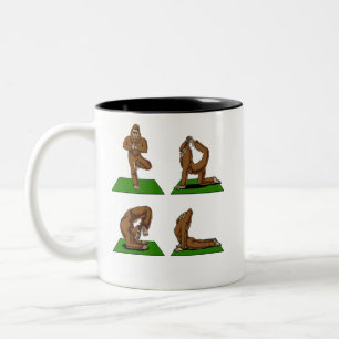 Tasse 2 Couleurs Bigfoot Zen Yoga Poses Imaginaire drôle