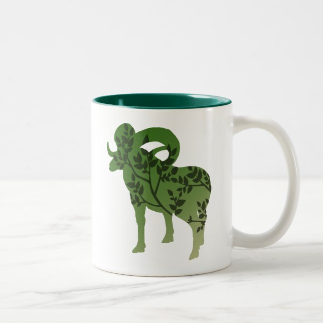 Tasse 2 Couleurs Bighorn Sheep Tree (Droit)