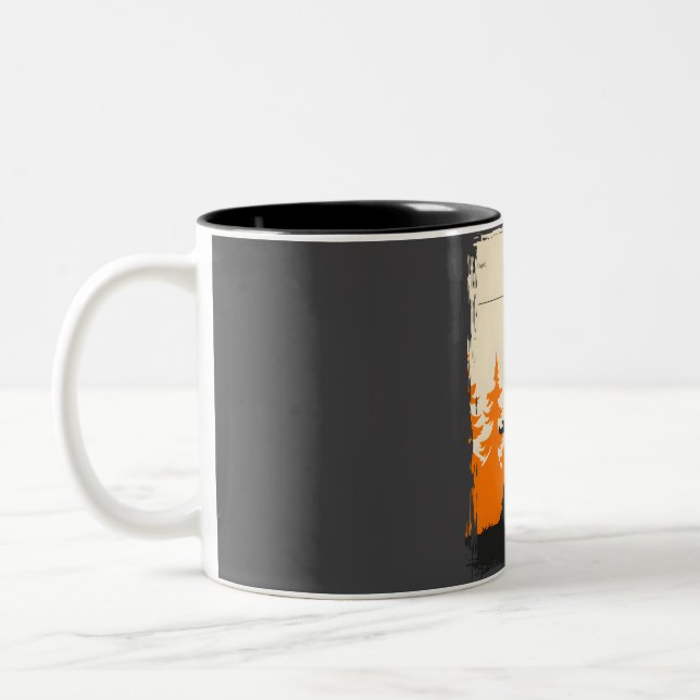 Tasse 2 Couleurs Bigtfoot Sasquatch Cryptid Poster (Gauche)