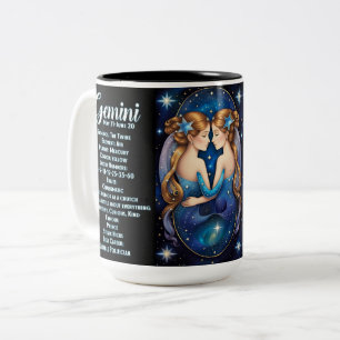 Tasse 2 Couleurs Bijou personnalisé Galaxie Zodiac Gemini