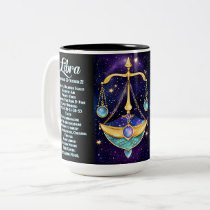 Tasse 2 Couleurs Bijou personnalisé Galaxie Zodiac Libra