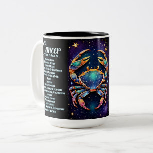 Tasse 2 Couleurs Bijou personnalisé Galaxie Zodiaque Cancer
