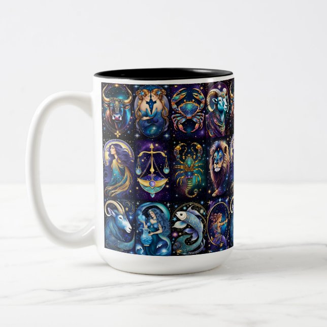 Tasse 2 Couleurs Bijoux Galaxie Zodiac (Gauche)