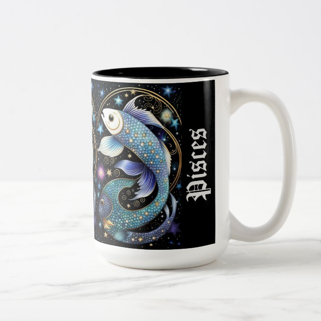 Tasse 2 Couleurs Bijoux Galaxie Zodiac Pisces (Droit)