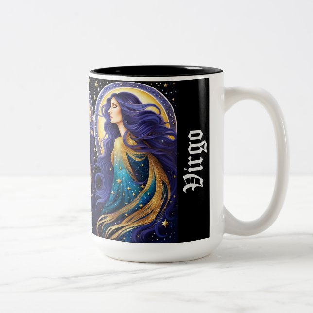 Tasse 2 Couleurs Bijoux Galaxie Zodiac Virgo (Droit)