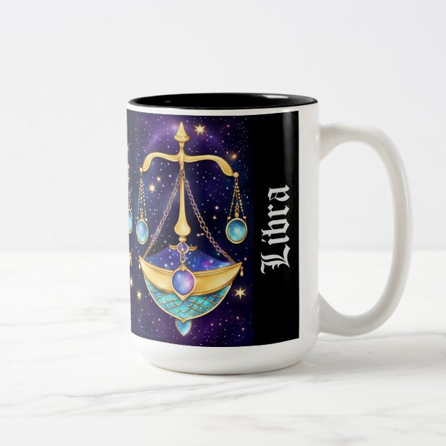 Tasse 2 Couleurs Bijoux Galaxy Zodiac Libra (Droit)