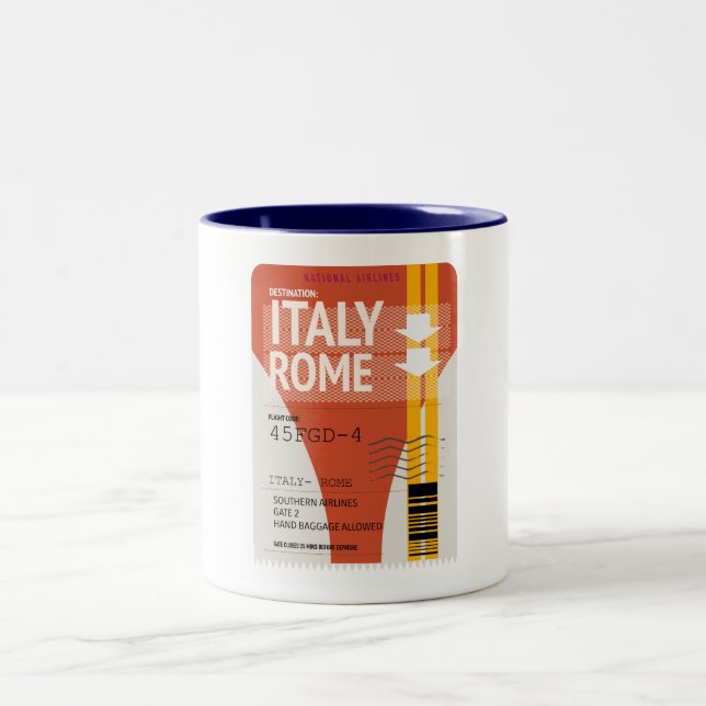 Tasse 2 Couleurs Billet de vacances Italie Rome (Centre)