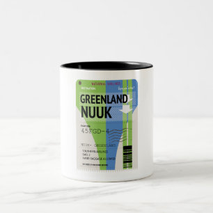 Tasse 2 Couleurs Billet de voyage Groenland Nuuk