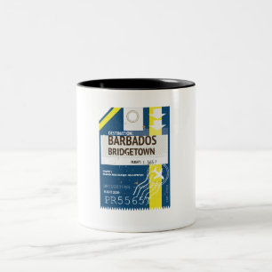 Tasse 2 Couleurs Billet de voyage pour Bridgetown Barbade