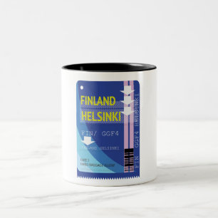 Tasse 2 Couleurs Billets de voyage Finlande Helsinki