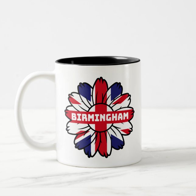 Tasse 2 Couleurs Birmingham Union Jack Sunflower British Pride (Gauche)