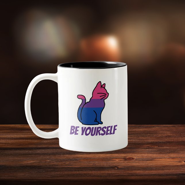 Tasse 2 Couleurs Bisexual Pride Chat - Soyez vous-même (Créateur téléchargé)