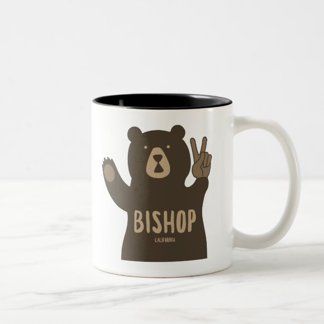 Tasse 2 Couleurs Bishop California Peace Bear (Droit)