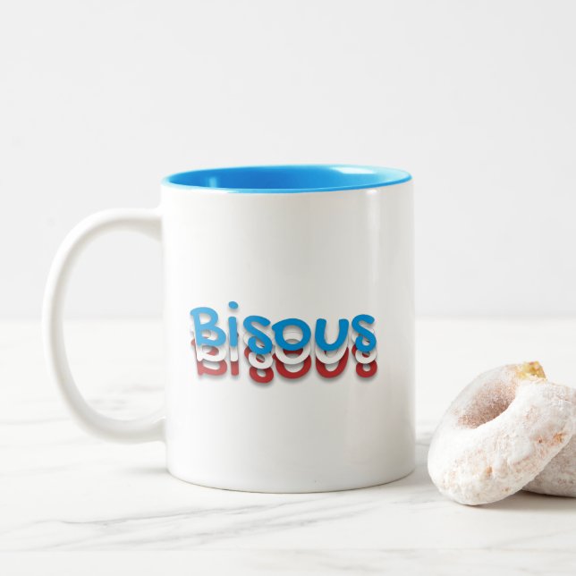 Tasse 2 Couleurs Bisous (baisers) (Avec donut)