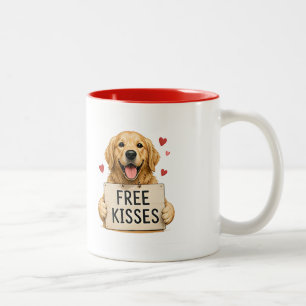 Tasse 2 Couleurs 🐾 Bisous Gratuits Chien Heureux Citation Drôle 🐾