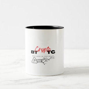 Tasse 2 Couleurs Bitcoin élégant et Cryptomonnaie Coffee Cup