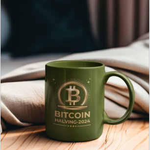 Tasse 2 Couleurs BITCOIN HALVING 2024 Crypto Devise numérique