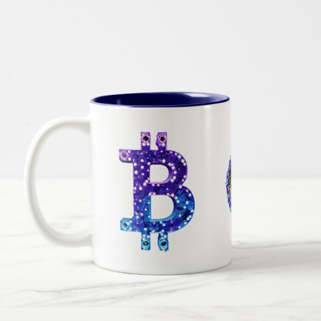 Tasse 2 Couleurs Bitcoin Xmas (Gauche)