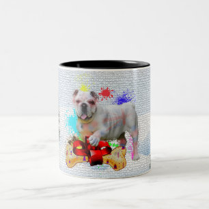 Tasse 2 Couleurs Bizarre, mignonne Chien-taureau britannique Joyeux