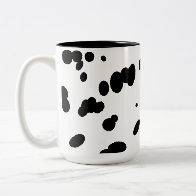 Tasse 2 Couleurs Black and White Dalmatian Spots Dog Fur  (Gauche)