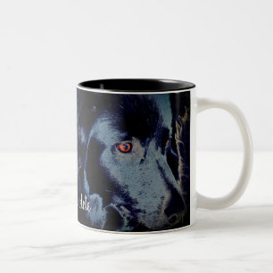 Tasse 2 Couleurs Black Border Collie Chien Art Personnalisé